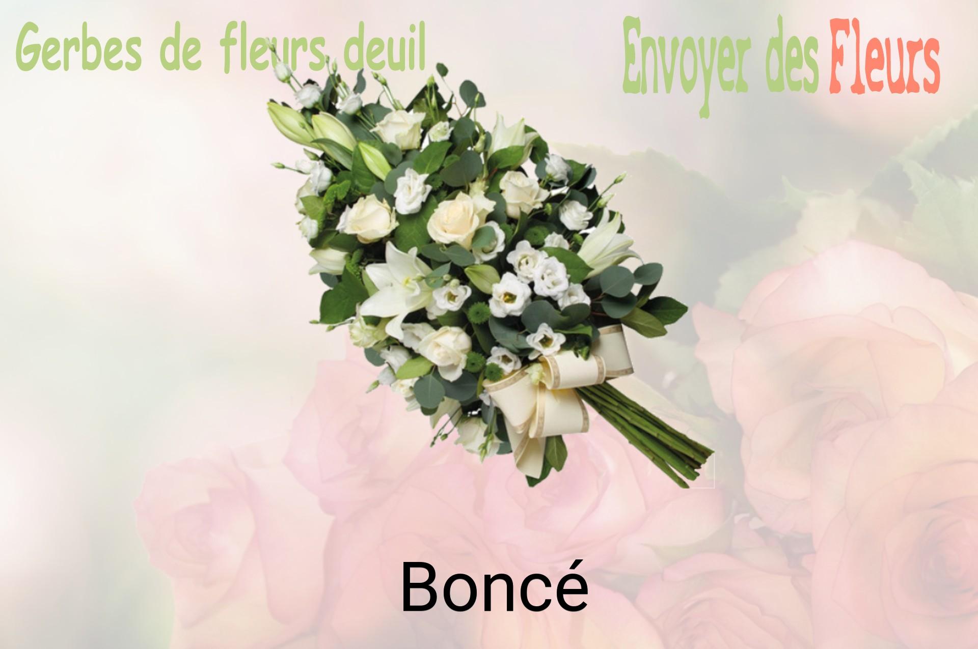 Gerbe de fleurs de deuil livrée à Boncé
